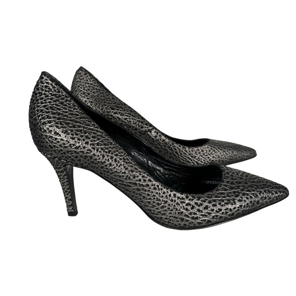 ALLSAINTS Metallic Leopard Print Cone Heel Pumps - Picture 1 of 8